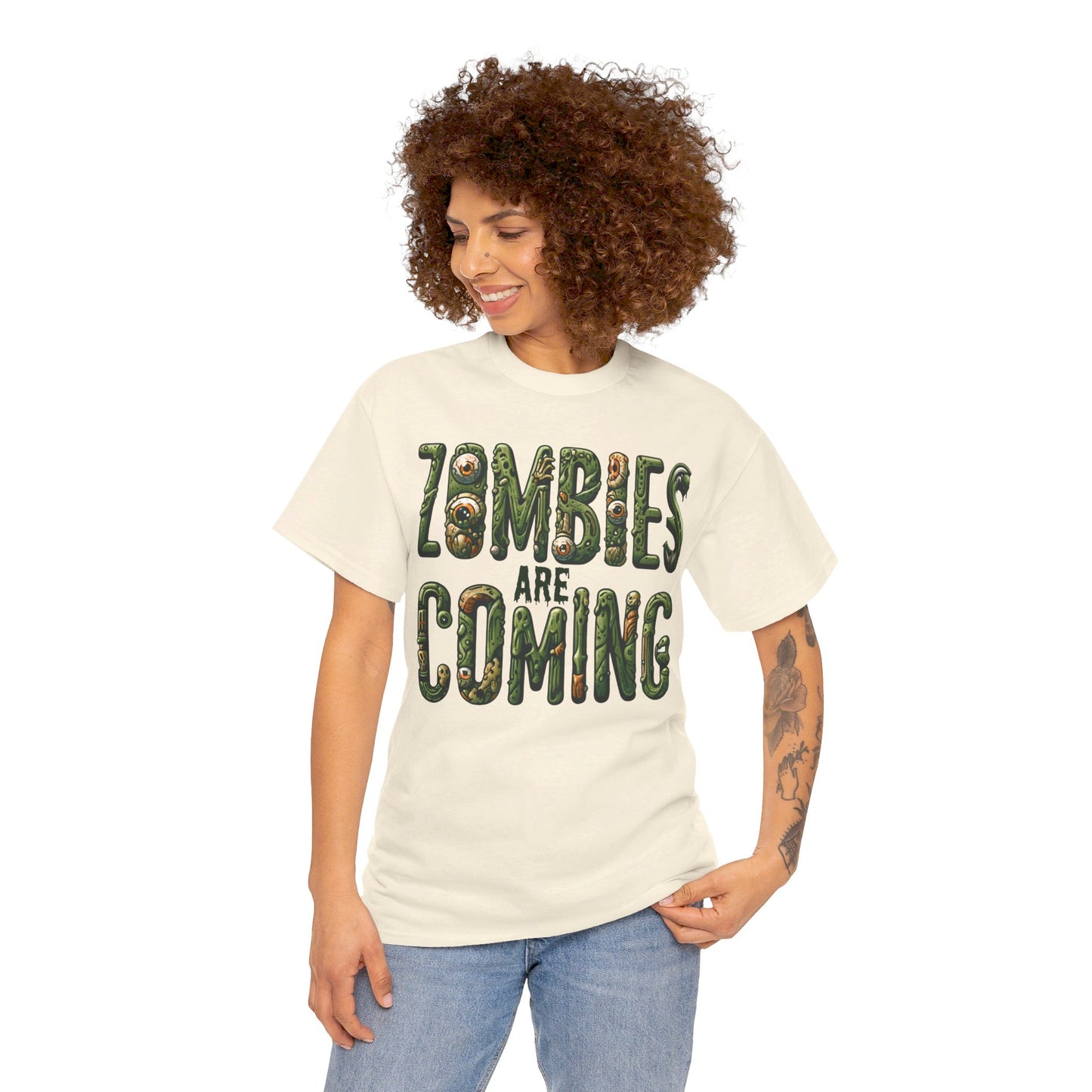 ZOMBIES ARE COMING! Graphic Unisex Heavy Cotton Tee