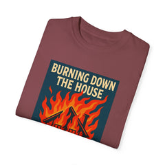 Funny I'm Not A Pyro I'm Just A Talking Head Music-Inspired Unisex T-Shirt - Burning Down the House Design