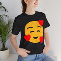 Emoji With Hearts Of Love - Graphic Unisex Jersey Short Sleeve Tee