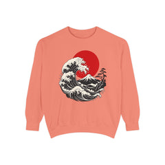 Japanese Wave and Red Sun Comfort Colors Sweatshirt