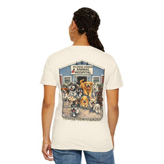 Front Logo Back Graphic Baldwin Harbor Animal Hospital "Who Let the Dogs Out?" Graphic Tee