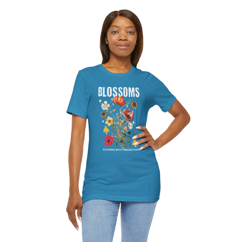 Floral Tee - Blossoms Blooming With Timeless Charm - Positive Vibes