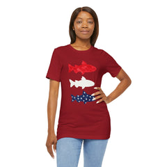 Patriotic Trout T-Shirt — Red White & Blue Fish Tee