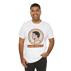 Graphic Tee - Funny Caucasians Satire Head Shot Unisex Jersey Short Sleeve Tee