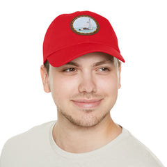Hempstead Bay Sailing Club Leather Patch Dad Hat — Flying Scot Embroidered Round Patch