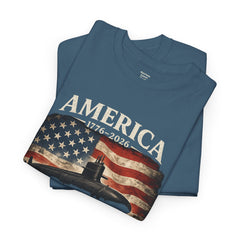 America 250th Submarine 125th Flag T-Shirt — Vintage USA Military Tee