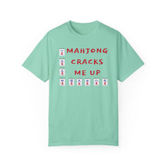 Mahjong Cracks Me Up, Comfort Colors 1717, Funny Graphic Tee, Unisex Garment-Dyed T-shirt, gift for mahjong player, mahjong lover gift, casual wear tee, humorous t-shirt, novelty mahjong shirt