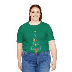 Guitar Lover Christmas Tree - Unisex NuBlend® Tee Shirt / Electric, Acoustic Guitar, Guitarist Gift, Christmas Gift, Gift for him