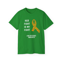 Her Fight Is My Fight Limb Difference Awareness - Unisex Ultra Cotton Tee | Amputee, Leg Amputee. Arm Amputee, Prosthetic Wearer Gift,