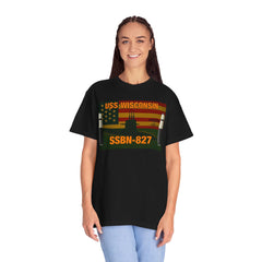 USS Wisconsin SSBN-827 Unisex T-Shirt - Military Vintage Style Tee