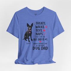 Personalized Dog Dad T‑Shirt — "Treats. Walks. Toys. Naps." Father's Day Gift