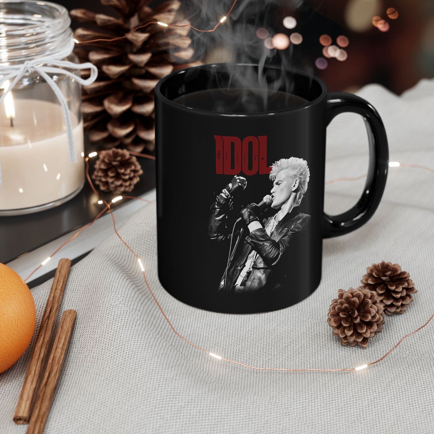 Billy Idol Graphic - Black Mug (11oz, 15oz)