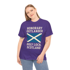 Honorary Outlander Heavy Cotton Tee, Holy Loch Scotland Shirt, Outlander Fan Gift, Casual Tee, Travel Souvenir, Unisex T-Shirt
