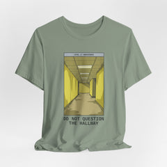 Do Not Question The Hallway T-Shirt — Retro Yellow Corridor Graphic Tee