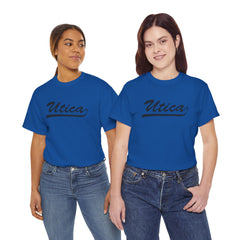 Utica Unisex Heavy Cotton Tee - Retro Dunder Mifflin Design for Nostalgic Fans