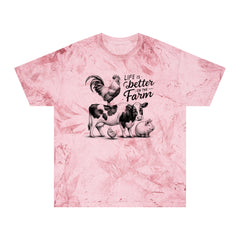 Life Is Better On The Farm Graphic Unisex Color Blast T-Shirt