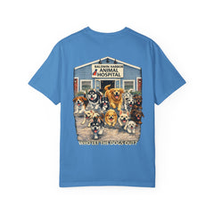 Back Graphic "Who Let the Dogs Out?" Baldwin Harbor Animal Hospital Cute Vet Clinic T Shirt