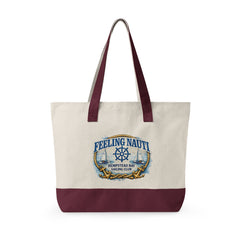 Feeling Nauti Canvas Tote — Hempstead Bay Sailing Club Nautical Zippered Beach Bag for Sailing Lovers