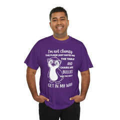 Clumsy Funny Penguin Graphic Tee | Unisex Heavy Cotton Tee | Great Gift for Animal Lovers, Birthdays, Casual Wear, Humorous Gifts, Everyday Style