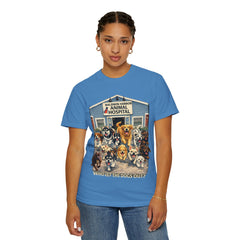 Pitbull Added "Who Let the Dogs Out?" Baldwin Harbor Animal Hospital Cute Vet Clinic T Shirt