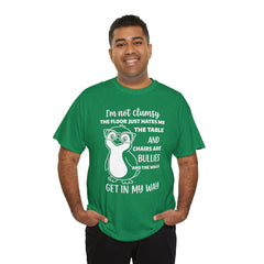 Clumsy Funny Penguin Graphic Tee | Unisex Heavy Cotton Tee | Great Gift for Animal Lovers, Birthdays, Casual Wear, Humorous Gifts, Everyday Style