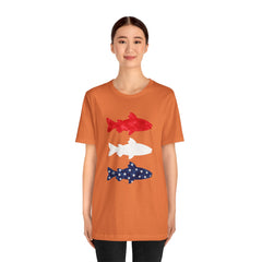 Patriotic Trout T-Shirt — Red White & Blue Fish Tee