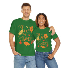 Changes Fall Leaves Graphic - Unisex Heavy Cotton Tee