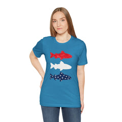 Patriotic Trout T-Shirt — Red White & Blue Fish Tee