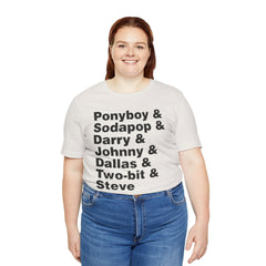 The Outsiders Shirt, Greasers Characters Shirt, Unisex Jersey Short Sleeve Tee