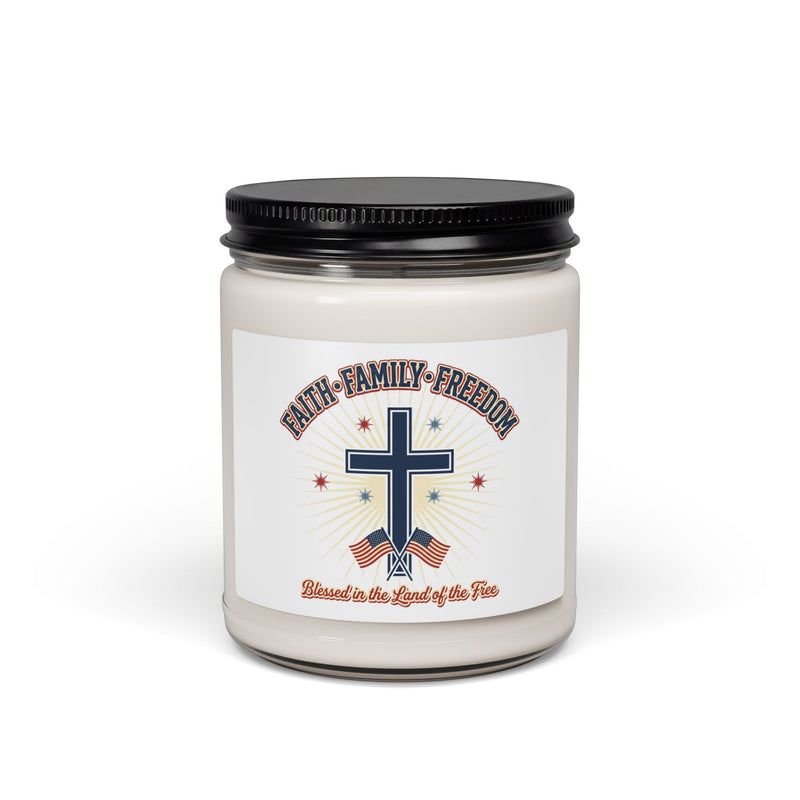 Faith Family Freedom Candle | Patriotic, Faith-based July 4th Vintage Americana