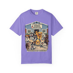 Pitbull Added "Who Let the Dogs Out?" Baldwin Harbor Animal Hospital Cute Vet Clinic T Shirt