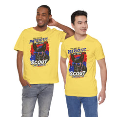 Personalized With Your Dogs Image and Name Patriotic Unisex Jersey Short Sleeve Tee