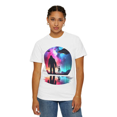 Bigfoot & Alien Nightscape T-Shirt — Sasquatch UFO Graphic Tee
