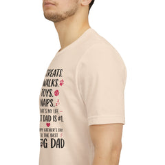 Personalized Dog Dad T‑Shirt — "Treats. Walks. Toys. Naps." Father's Day Gift
