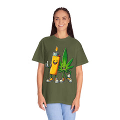 Vintage 'Lighter & Weed' Graphic T-Shirt — Relaxed Stoner/Cannabis Tee