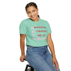 Mahjong Cracks Me Up, Comfort Colors 1717, Funny Graphic Tee, Unisex Garment-Dyed T-shirt, gift for mahjong player, mahjong lover gift, casual wear tee, humorous t-shirt, novelty mahjong shirt