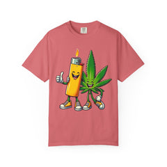 Vintage 'Lighter & Weed' Graphic T-Shirt — Relaxed Stoner/Cannabis Tee