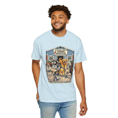 Front Graphic "Who Let the Dogs Out?" Baldwin Harbor Animal Hospital Cute Vet Clinic T Shirt