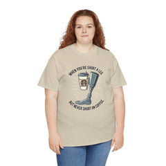 Amputee Coffee Humor - Unisex Heavy Cotton Tee