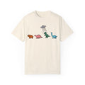 Dinosaur UFO Retro Unisex Garment-Dyed T-shirt