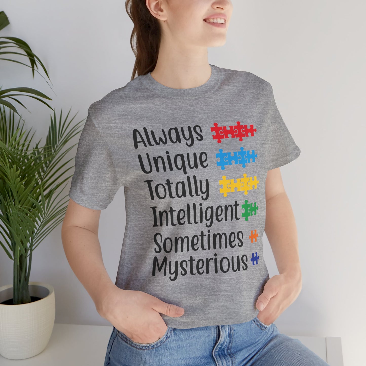 Autism - Always Unique Totally Intelligent Sometimes Mysterious Unisex Softstyle T-Shirt