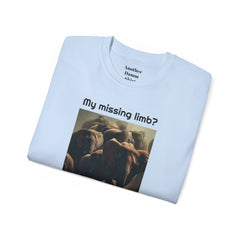 My Missing Limb? It Was Stampeding Elephants - Unisex T Shirt | Amputee Humor, Amputee Gift, Amputation Excuse, Animal, Wildlife, Motivation