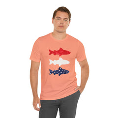 Patriotic Trout T-Shirt — Red White & Blue Fish Tee