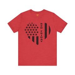 RED Friday Heart Unisex Jersey Short Sleeve Tee / for him or her / support those deployed / military family and friends