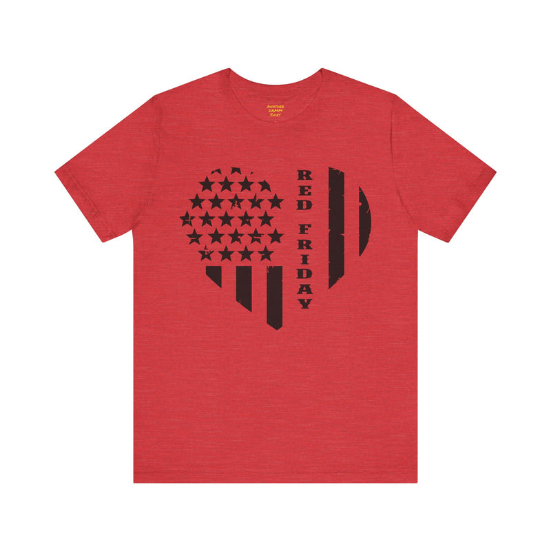 RED Friday Heart Unisex Jersey Short Sleeve Tee / for him or her / support those deployed / military family and friends