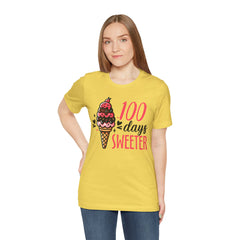 100 Days of School Unisex Tee | Elementary School, Ice Cream, Teacher Apparel