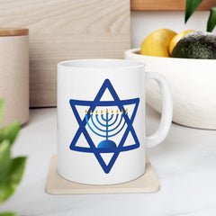 Star of David with  Menorah Jewish Graphic Ceramic Mug (11oz, 15oz)