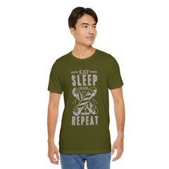 Hair Enthusiast Tee, Eat Sleep Hair Repeat Shirt, Funny Barber Gift, Unisex Jersey Tee, Casual Everyday Apparel, Salon Worker Top