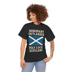 Honorary Outlander Heavy Cotton Tee, Holy Loch Scotland Shirt, Outlander Fan Gift, Casual Tee, Travel Souvenir, Unisex T-Shirt