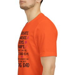 Personalized Dog Dad T‑Shirt — "Treats. Walks. Toys. Naps." Father's Day Gift